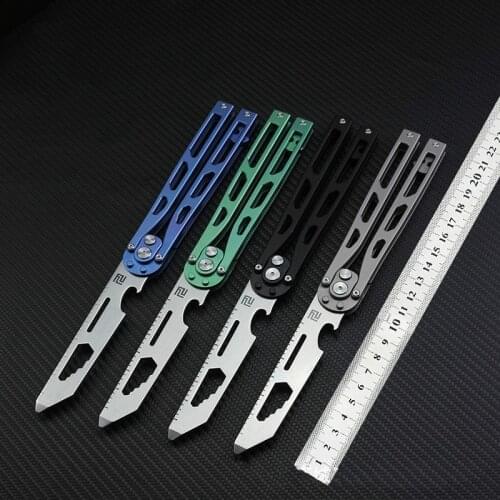 New Structure Trainer Butterfly 8cr Titanium Knife Camping Hunting Knife EDC Multi Tools Free-swinging Knife