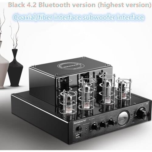 2020 New black Nobsound MS-10D MKII Hifi 2.0 tube amplifier USB/ 4.2 Bluetooth /Fiber coaxial amplifier Audio Amplifier 25W*2