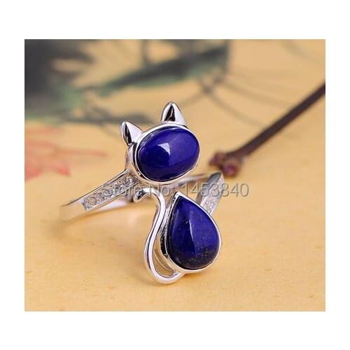 Wholesale handmade silver ring cat ring antique ring free size 12pcs/lot