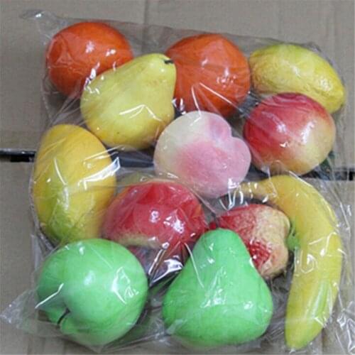 12Pc/set Educational Foam Fruit Lifelike Artificial Kitchen Plastic Vegetable Pretend Play Toys Home Decor Children Kids Toys