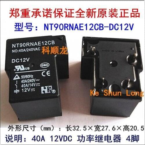 Free shipping(5pieces/lot) 100%Original New NT90RNAE12CB DC12V NT90RNAE24CB DC24V 4PINS 40A 12VDC 24VDC Power Relay