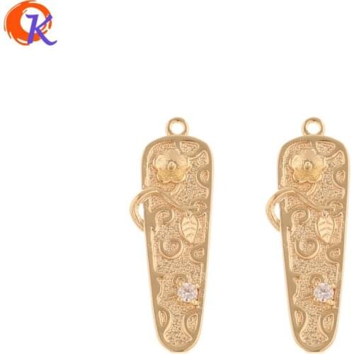 Cordial Design 20Pcs 10*28MM Jewelry Accessories/Pendant/DIY Making/Genuine Gold Plating/CZ Charms/Hand Made/Earring Findings