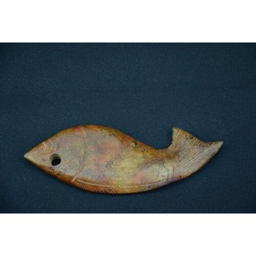 Old China HanDyansty(25--186) jade statue /sculpture,Ancient civilized etiquette,Fish,collection&adornment,free shipping