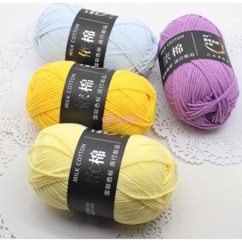 Knitted 50g milk Cotton Yarn 4 Ply New Chunky Natural Thread Silk Baby Wholesale Crochet Velvet DIY Knitting Sweater 1PC Wool