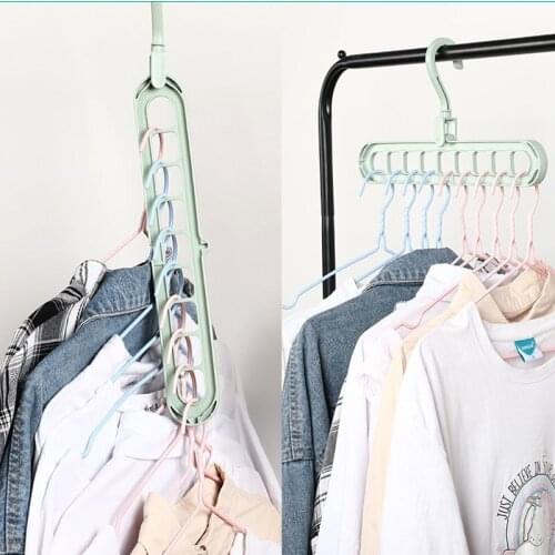 Magic Hook Hanger 9-Hole Storage 360° Rotate Extendable Foldable Thicken