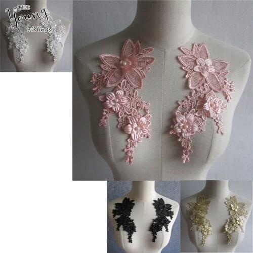 High quality Embroidery Lace Collar Sewing Lace Neckline DIY Clothing Decorated Accessories Supplies a pair for sale YL554-YL558