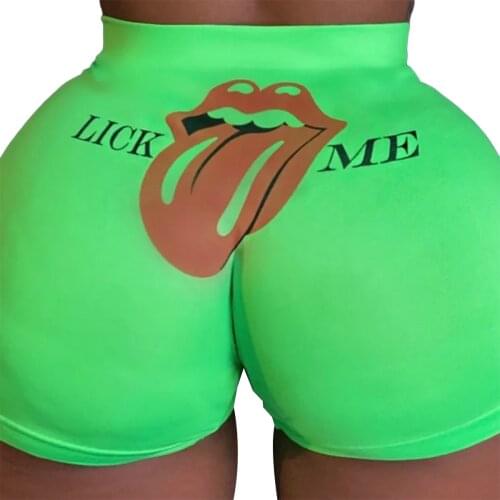 Womens Summer Hot Shorts Fashion Casual Print High Waist Fitness Shorts Womens Costume Streetwear Ladies Short Leggings