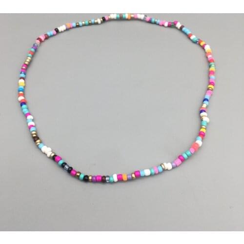 Choker Women Necklace 2021 Fashion Simple Seed Bead Elastic Thread 40cm Strand Short Beauty Necklace Jewelry Wholesale Jewelry