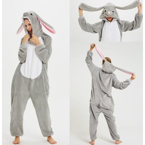 Winter Kigurumi Oneise For Kids Adults Boy Girl Unicorn Pajamas Animal Rabbit Cartoon Sleepwear Unicornio Overalls Pyjamas Women