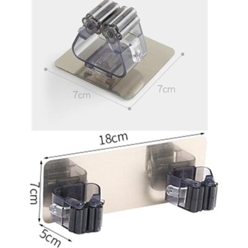 1Pcs Non-Trace Paste Mop Clip No Hole Strong Rack Multifunctional Hooks Brush Broom Hanger Hook Kitchen Bathroom Strong Organize