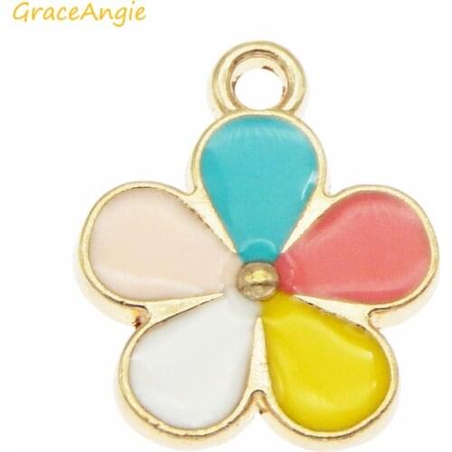 10pcs Enamel Flowers charm for jewelry earring making pendant funny bracelet necklace charms 14*16mm fashion charm earring DIY