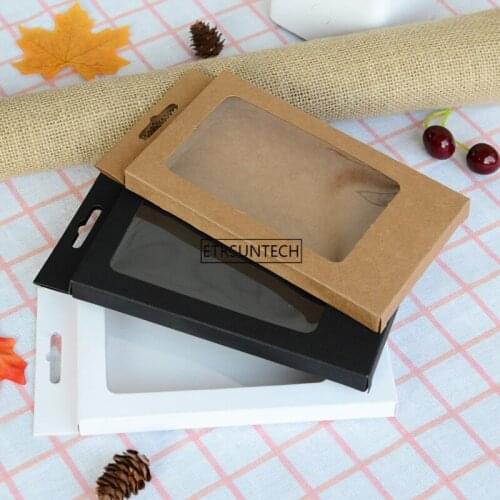 1000pcs 3 Colors Blank Mobile Phone Case Package box Paper Kraft Brown Retail Packaging Box for iphone 7P/6SP/8P For Samsung