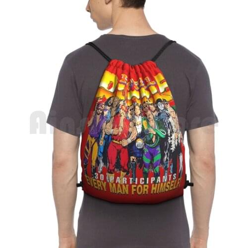 1992 Rumble! Backpack Drawstring Bags Gym Bag Waterproof Wwf Wrestling 90S Retro Old School Vintage Classic Rumble Tv