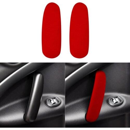 2PCS Suede Car Inner Door Handle Decoration Strips Armrest Cover Panel Trim for BMW MINI Cooper R60 R61 2011-2016 Accessories