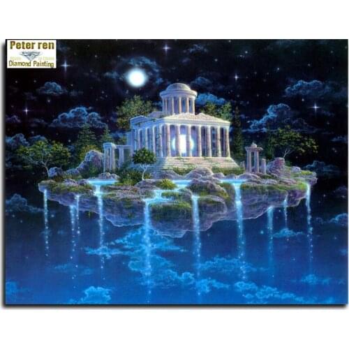 Peter ren Diamond painting Cross stitch Crafts full Diamond Embroidery Lemuria 3d square icons mosaic picture Castle in the Sky