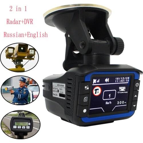 2 in 1 Anti laser Car DVR Radar Detector Dash Cam Video Recorder HD 720P 150 Degree Lens (Russian+English Voice) Version