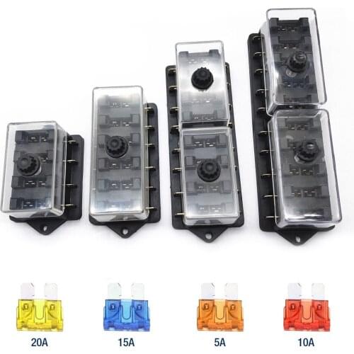 12V 24V Auto Car Marine Power Distribution Blade Fuse Holder Box Block with Waterproof Panel Board Multi-channel Fuse Box