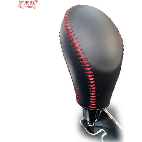 Yuji-Hong Car Gear Covers Case for Hyundai Rohens-coupe 2009-2012 Automatic Shift Collars Genuine Leather Hand-stitched Cover