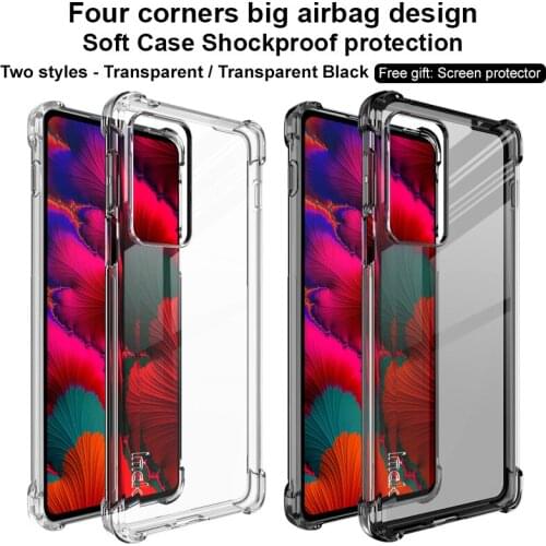 Imak for Moto Edge 20 Pro Soft Silicone Shock-resistant Airbag Case for Moto Edge S Pro TPU Back Cover+Screen Protector