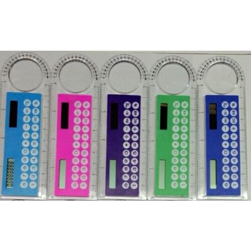 10 cm solar transparent ruler calculator with magnifying glass calculator card calculator