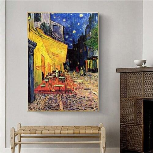 Van Gogh Cafe Terrace At Night Canvas Paintings On the Wall Art Posters And Prints Famous Impressionist Art Pictures Cuadros