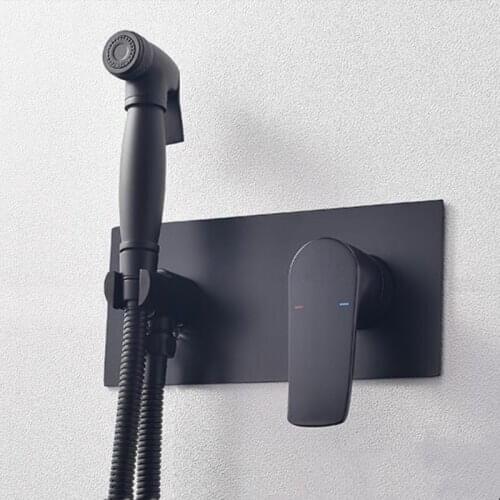 Bidet Faucets Brass Bathroom shower tap bidet toilet sprayer Bidet toilet washer mixer muslim shower ducha higienica Black