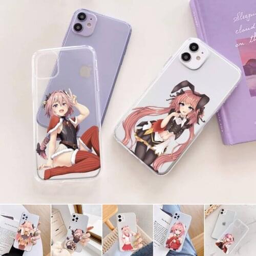 Astolfo anime cute sexy girl Phone Case Transparent for iPhone 11 12 6 7 8 Pro X XS Max XR Plus Silicone Soft Clear mobile bags