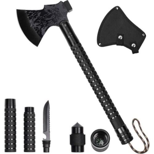 Multifunction foldable camping axe multi-tool kit survival emergency gear portable camp axe outdoor axe wild survival tool