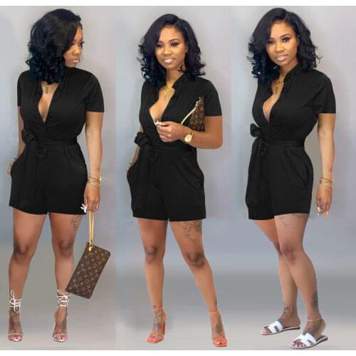 Newspaper print fashion lady high street jumpsuits high waist lace-up chic casual style female rompers