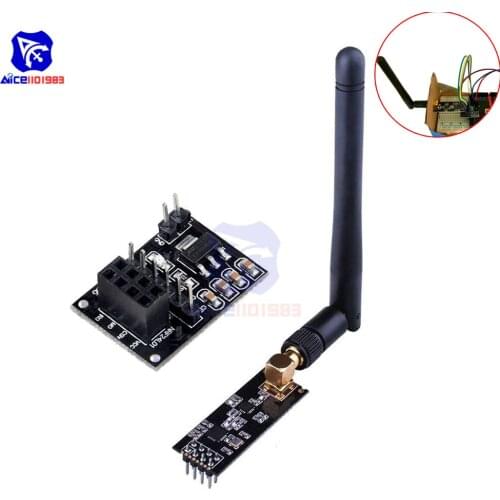 Diymore nRF24L01+PA+LNA RF Transceiver Module SMA Antenna 2.4 GHz NRF24L01 Wireless Module with Breakout Adapter for Anrduino