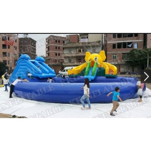 Commercial elephant water slide inflatable water park for kids