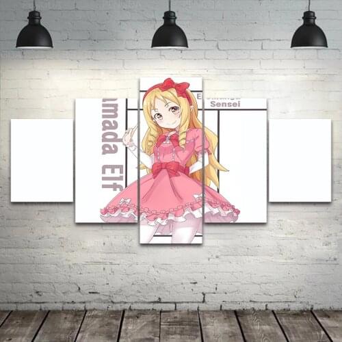 Wall Art Home Decoration Anime Print 5 Set Painting Cuadros Picture Modular Canvas Eromanga Sensei Poster For Bedside Background