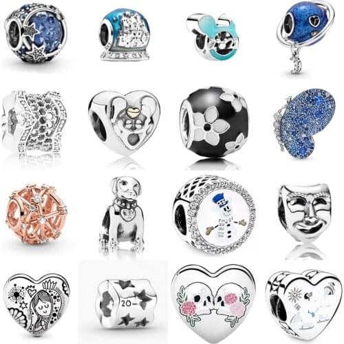 NEW 2021 100% 925 Sterling Silverw Gem Flower Love Charm Pendant Fit DIY Original Bracelet Fshion Jewelry Gift