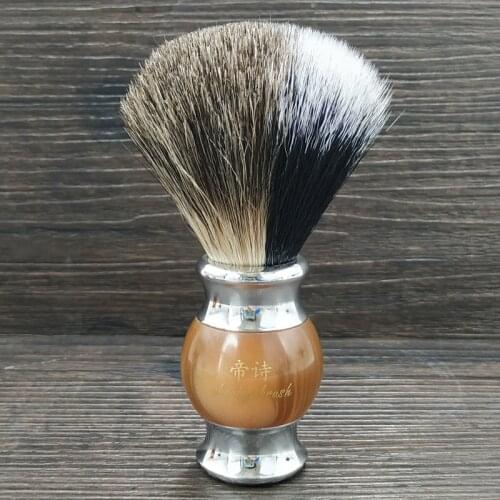 Dscosmetic new pure badger hair and synthetic hair knots shaving brush with resin and metal handle