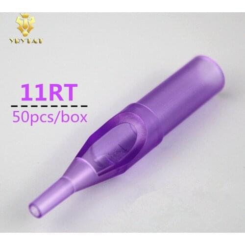 New 50pcs 11RT Disposable Purple Short Tattoo Tip Tube Nozzle Round 11 Supply PSDT-11RT