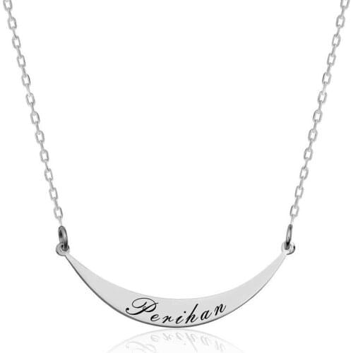 Silver Tag Plate Necklace