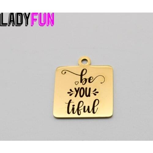 Be You Tiful Charm Stainless Steel Charms Beautiful Pendant High Polish Mirror Surface Pendant