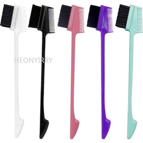 1PC Multicolor Double Sided Edge Control Hair Comb Hair Styling Eyebrow Combing Hair Brush Hairdressing Beauty Tools