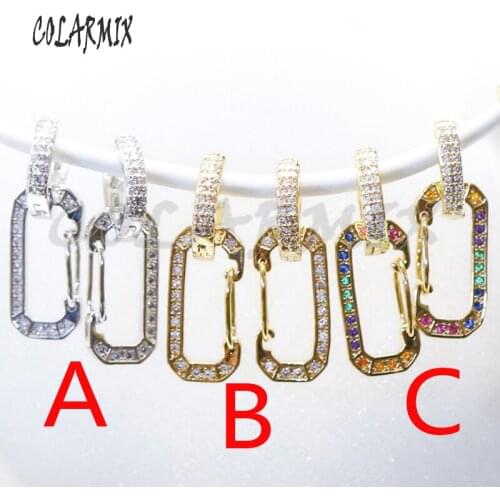 5 pairs Clasp earring women zircon jewelry accessories fashion jewlery accessories Clasp charm drop earrings retro jewelry 51018