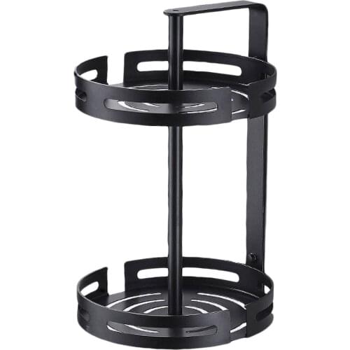 2 Tier 360 Rotation Cabinet Organizer Spice Drink Cosmetic Storage Rack PET Transparent Turntable For Kitchen Bathroom portable