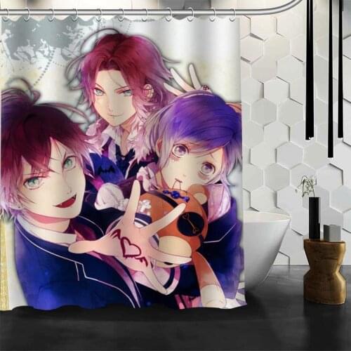 100% Polyester Fabric Custom DIABOLIK LOVERS Anime Shower Curtain Modern Bathroom Curtain Waterproof With Hook Bath Curtain Gift