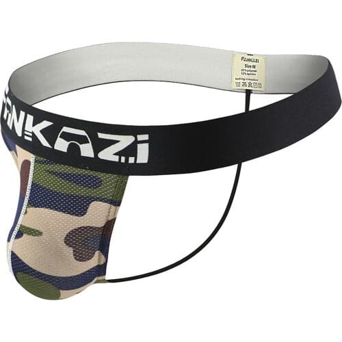 Mens Briefs Breathable Net Camouflage Print Low Rise Bulge Pouch Open Butt G-string Briefs Thong Male Underwear Summer Beachwear