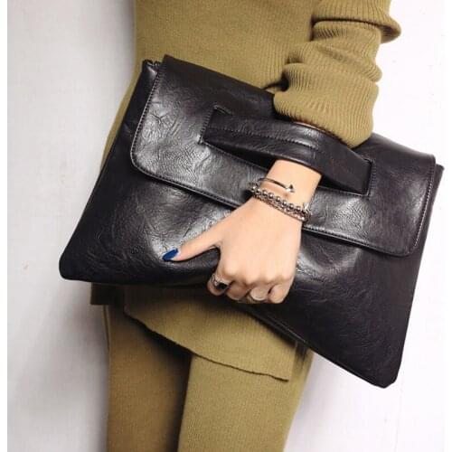 Vintage womens envelope Bag day clutch leather handbags Female Evening bag wristlets bags for women shoulder bags Purse bolsas