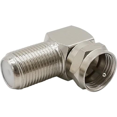 1Pcs L Shape TV Aerial Antenna F-Type Plug Connector F Male to Female Right Angle Curved Coaxial Coax Cable Adapter