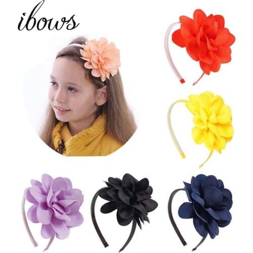 1 Pc/lot High Quality Big Flower Hair Bows Headband Plastic Teeth Ribbon Hairbands Hoop Hair Accessories For Girls