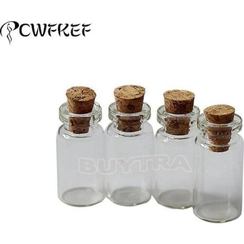 10Pcs 0.8ml Glass Bottles Vials Jars With Cork Corks Stopper Decorative Corked Tiny Mini Wising Glass Bottle For Pendants