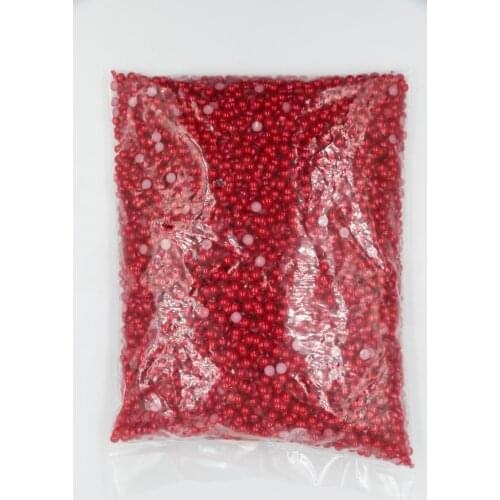 2mm~14mm All Size Siam Color Flat back ABS round Half Pearl beads, imitation plastic half pearl beads