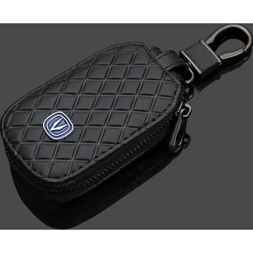 Car Leather Key Bag Holder Case For Changan CS15 CS75 CS55 CS35 CS95 CX70 Alsvin V5 V7 zipper Protection Key Cover For Car