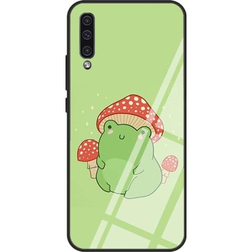 Frog Mushroom Cottagecore Aesthetic Case For Samsung A72 A71 A51 A31 A40 A50 A70 A20e A21S A12 A32 A52 Tempered Glass Cover