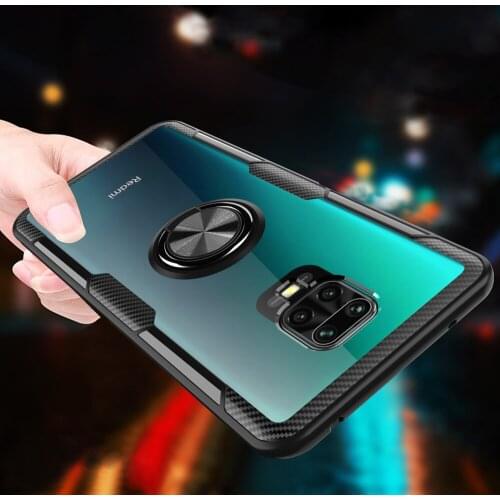 Tempered Glass Case For Xiaomi Mi 9 Mi9T Transparent Clear Armor Cover For Redmi K20 / K20 pro Magnetic Car Ring Holder Coque